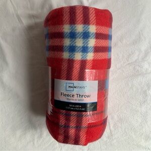 Mainstays Red and Blue Plaid Fleece Throw